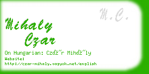 mihaly czar business card